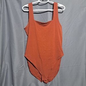 Old Navy XL Square Neck Tank Top Bodysuit Copper Rust